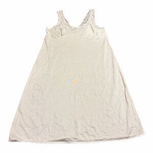 80s 90s European Vintage Berkertex Silky Lace Sheer Slip Dress (Ivory/Cream) XL